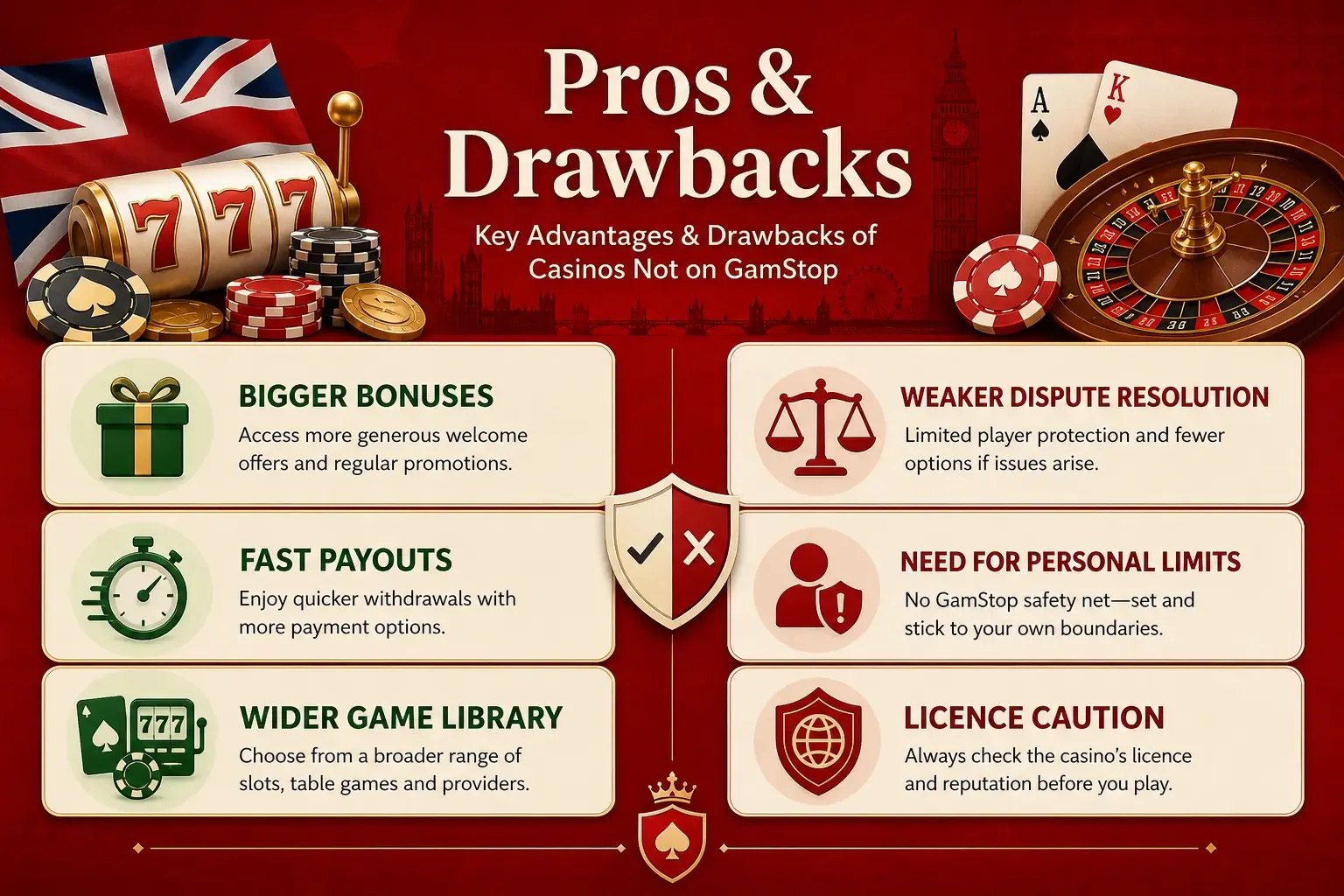 Key Advantages & Drawbacks of Casinos Not Listed With GamStop